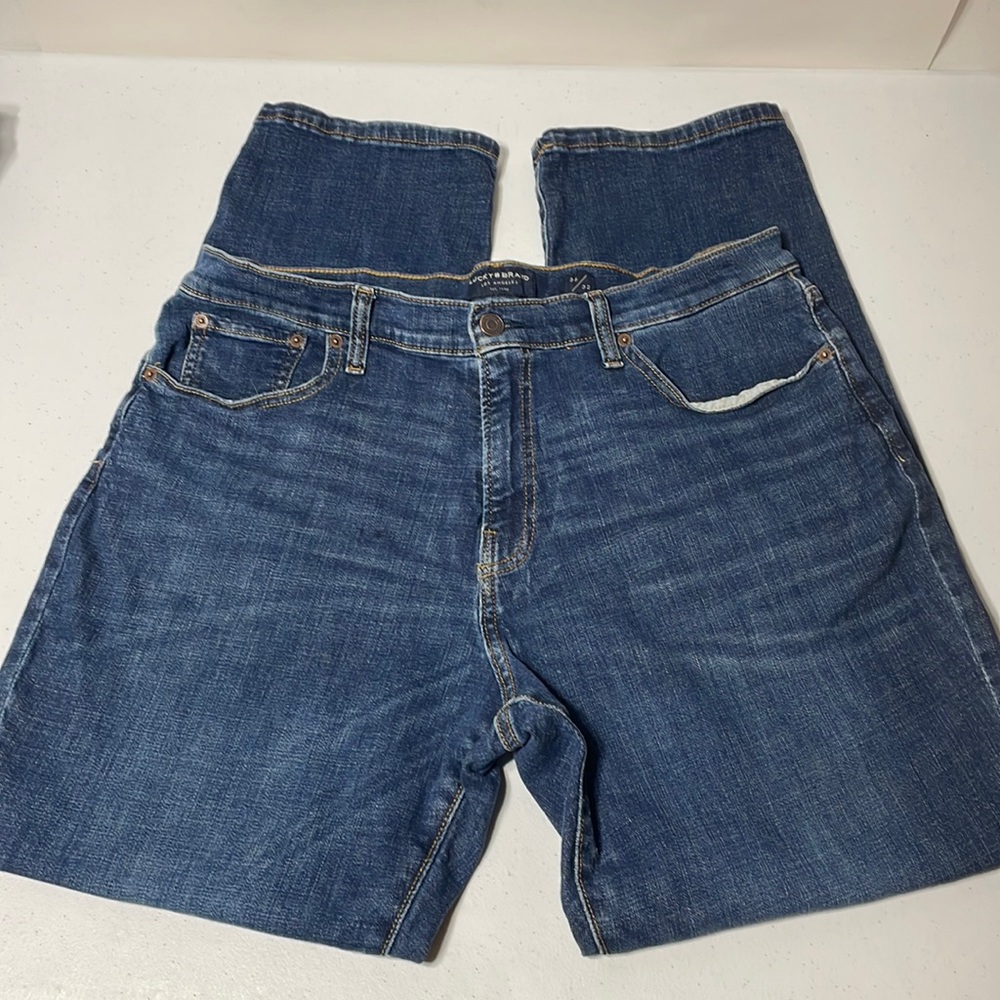 Lucky Brand 221 straight Mens Original Medium Wash Blue Denim Jeans Size 36x32